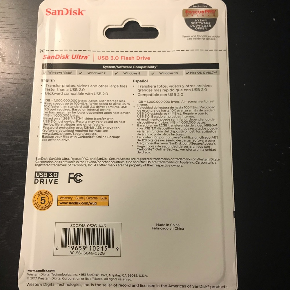 💥 SanDisk Ultra USB 3.0 Flash Drive 32 GB 100MB/s - Picture 2 of 2